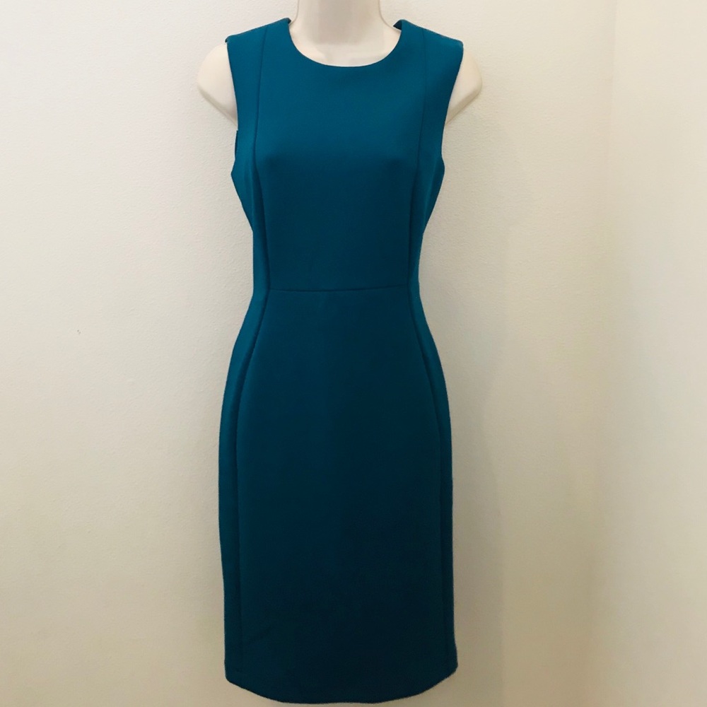 Calvin Klein teal sleeveless simple dress size 8